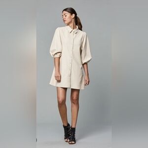 Dolce Cabo Soft Faux Suede Cream Shirt Dress Size M button Up